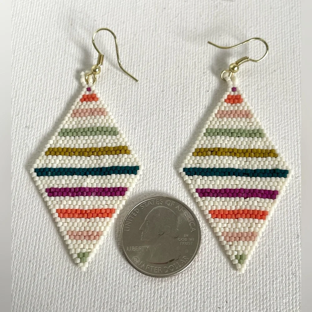 Peyote technique hand made earrings - Picture 4 of 7
